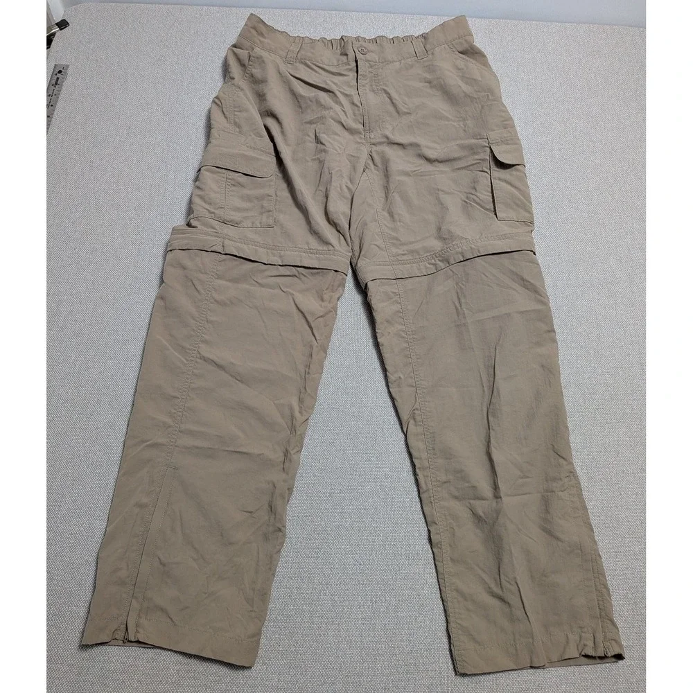 Cabela's Men's XL Khaki Convertible Cargo Pants 4MOST UPF 30 Nylon Hiking Summer